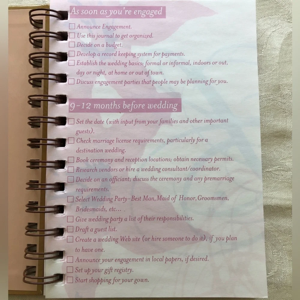 NEW The Bride’s Wedding Planner Spiral Bound Hardcover Notebook